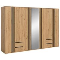 Drehtürenschrank Tofta Eiche Dekor/Anthrazit B: 280cm - Anthrazit/Eiche Artisan, ROMANTIK / LANDHAUS, Holzwerkstoff (280/192/56cm) - Livetastic