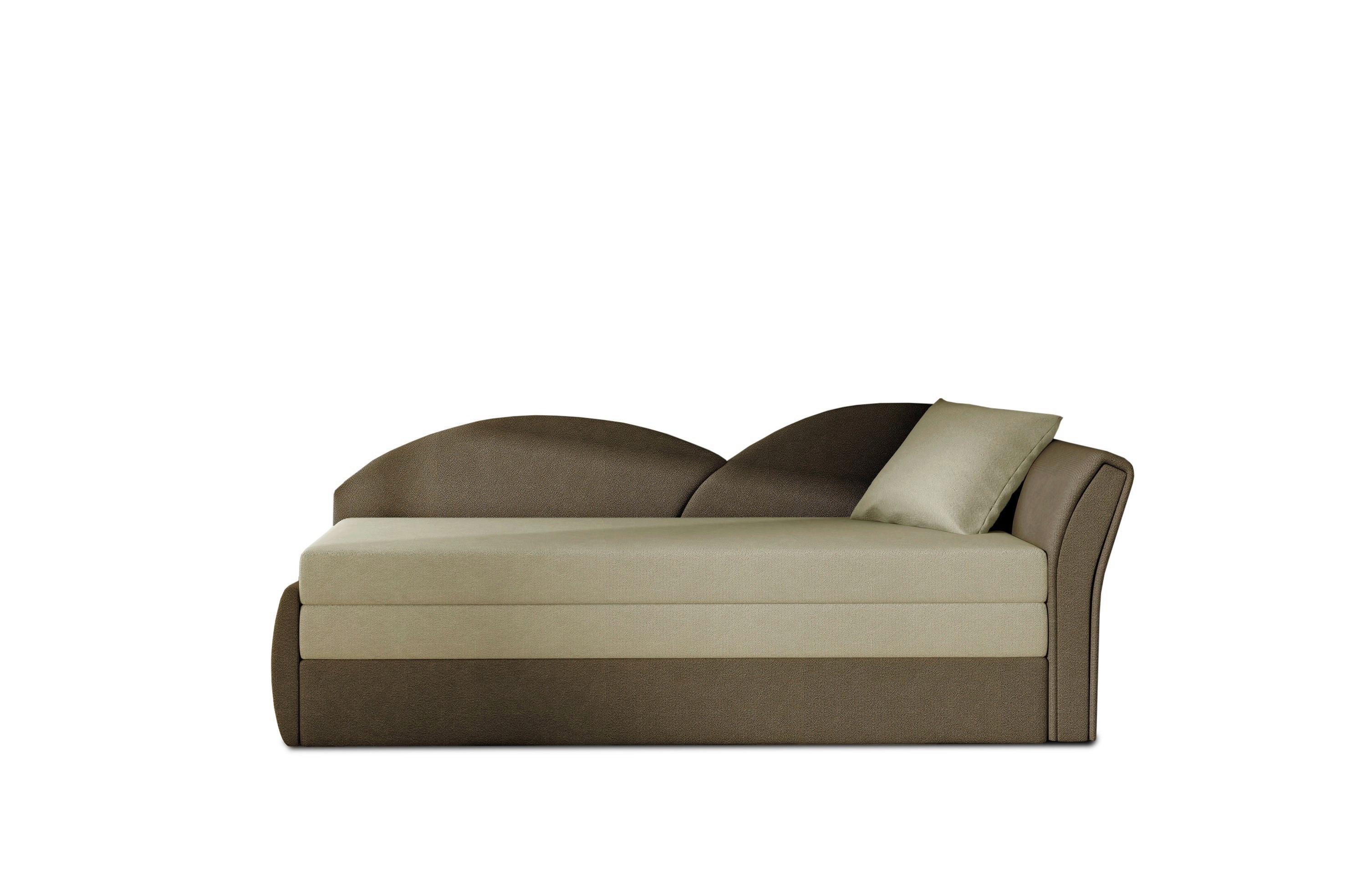 Récamiere Braun, Beige, S: 218x80 cm - Beige/Erlefarben, Design, Textil (218/80cm) - MID.YOU