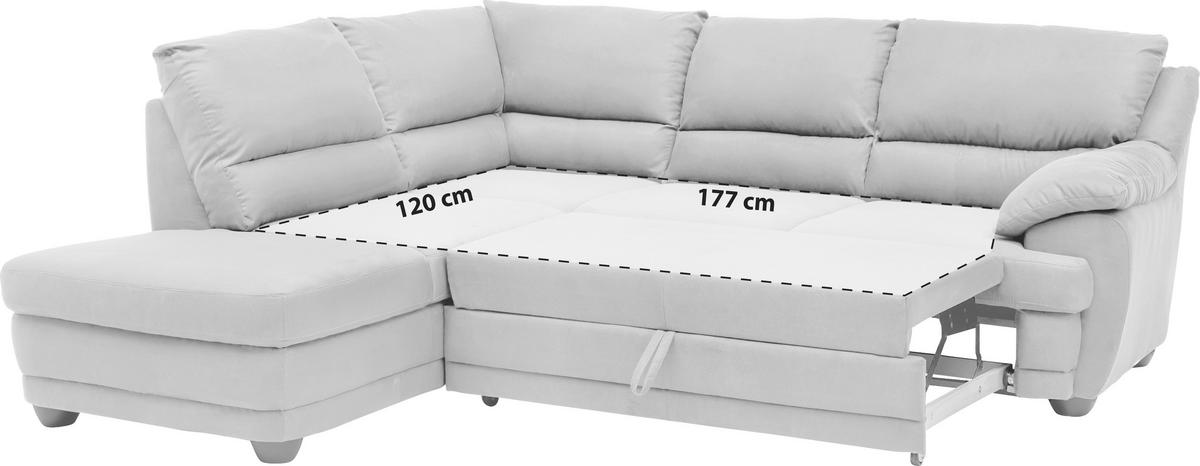 Ecksofa Mit Schlaffunktion Nebolo Beige - Beige/Schwarz, Design, Textil (225/245cm) - Livetastic