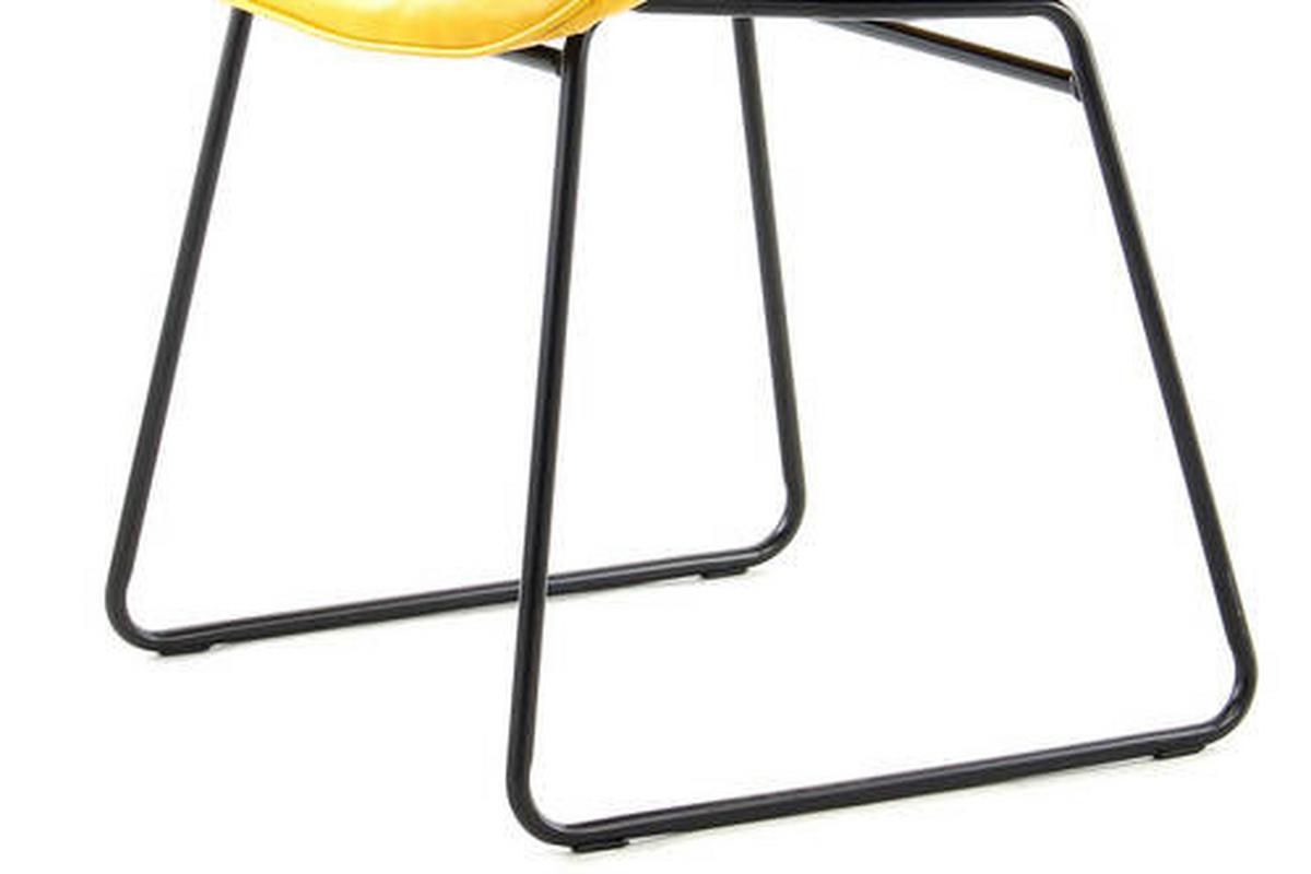 Schalenstuhl Cora Gelb Gepolstert 2er-Set - Gelb, MODERN, Leder/Metall (49,5/81/64,5cm) - Kayoom
