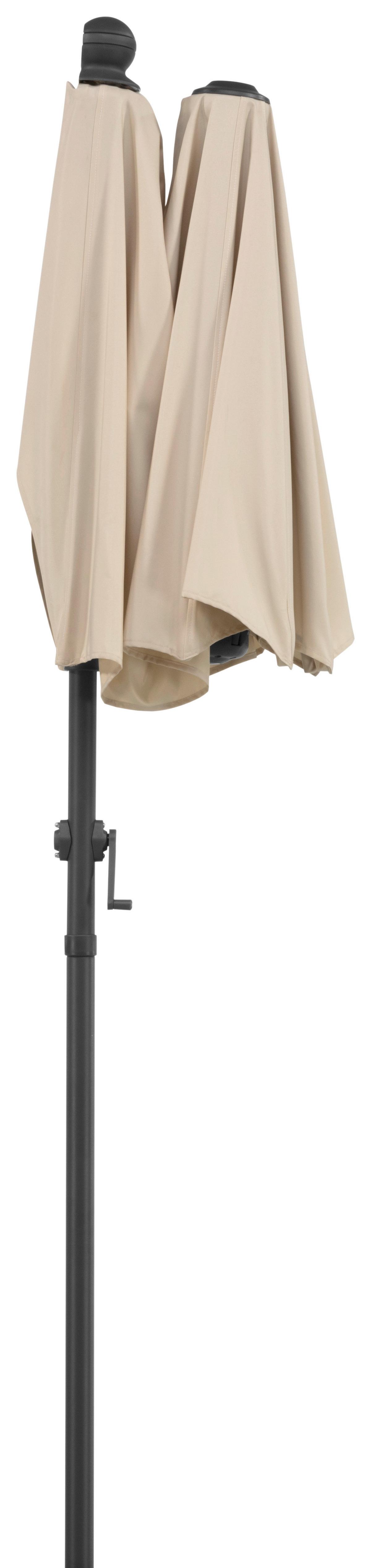 Ampelschirm Salerno Mezza BxHxT: 150x228x150 cm Naturfarben - Anthrazit/Naturfarben, Basics, Textil/Metall (150/228/150cm) - Schneider