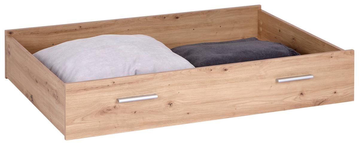 Bettkasten Johnny B: 116,4 cm Eiche Dekor mit Rollen - Eiche Artisan, MODERN, Holzwerkstoff (116,4/21,7/81,6cm)