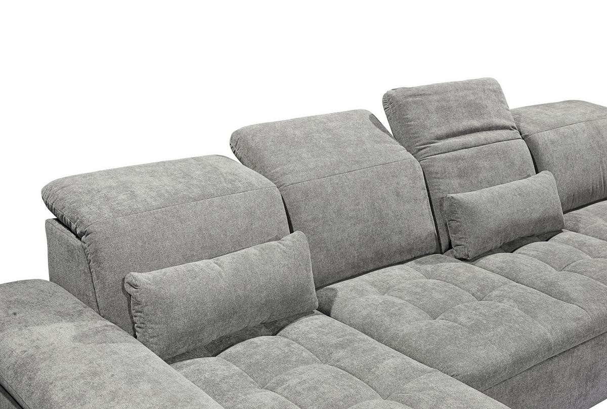 Sedací souprava WAYNE U - barvy stříbra/jílová barva, Konvenční, textil/plast (188/340/240cm) - MID.YOU
