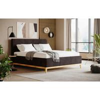 Kárpitozott Ágy Jupiter H4/h4, 180/200cm - sötétbarna/bükkszínű, Modern, faalapú anyag/textil (180/200cm) - MID.YOU