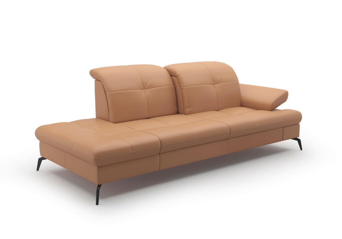 Récamiere Amica E, Cappuccino B: 231 Cm - Schwarz/Cappuccino, KONVENTIONELL, Leder/Textil (231/90/122cm) - Sit & More