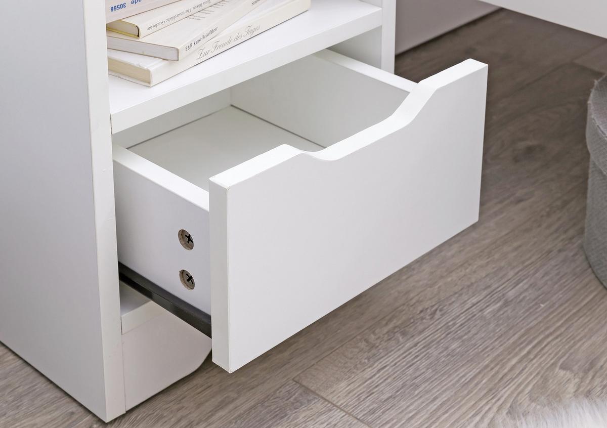 Noční stolek Nachtkästchen š: 31cm bílý - bílá, Moderní, kompozitní dřevo (31/43/31cm) - MID.YOU