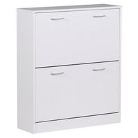 Vyklápěcí botník Sarah bílý - bílá/barvy stříbra, Konvenční, kompozitní dřevo/plast (75/87/24cm) - MID.YOU