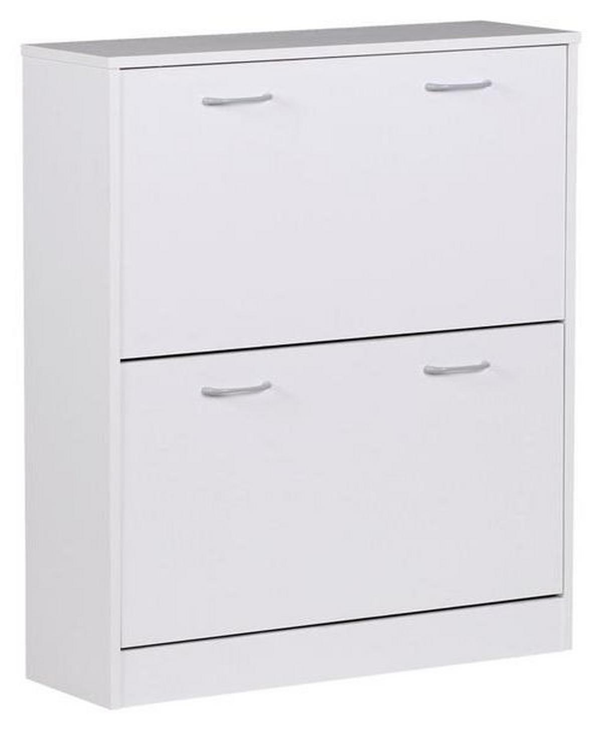 Vyklápěcí botník Sarah bílý - bílá/barvy stříbra, Konvenční, kompozitní dřevo/plast (75/87/24cm) - MID.YOU