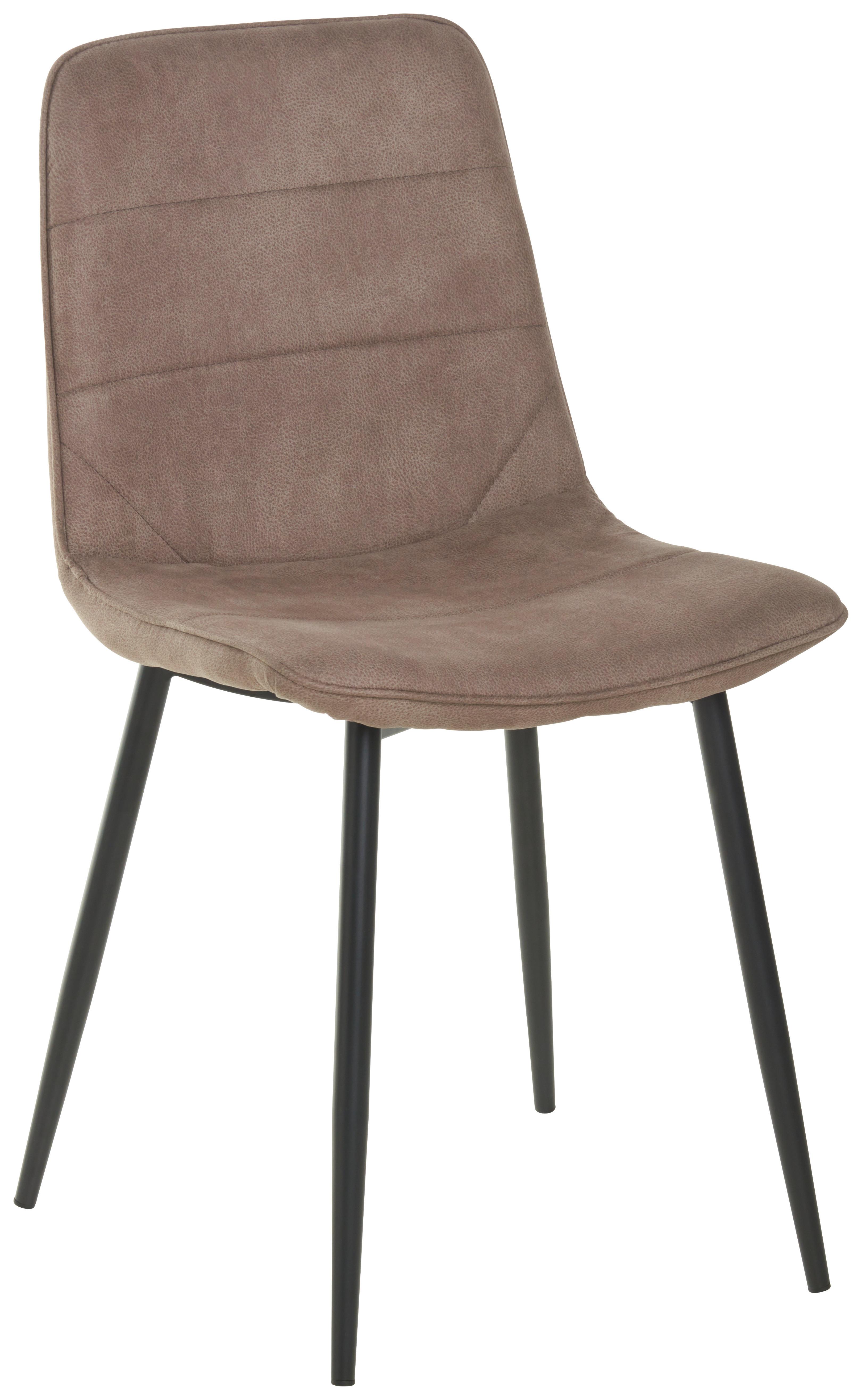 Stuhl Losanna - Taupe/Schwarz, MODERN, Textil/Metall (47/84/52cm) - Livetastic