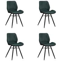 Stuhl-set Barron - Schwarz/Grün, Design, Textil/Metall (47/82/55cm) - MID.YOU