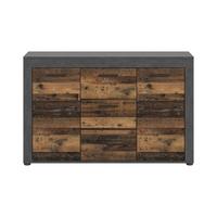 Sideboard Jam Anthrazit/naturfarben B: 125cm - Anthrazit/Schwarz, Design, Holzwerkstoff (125/80/35cm) - MID.YOU