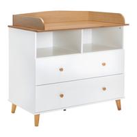 Prebaľovacia komoda LOU prírodná a biela - biela/farba borovice, Modern, drevo (98/98/60cm) - Bessagi Kids