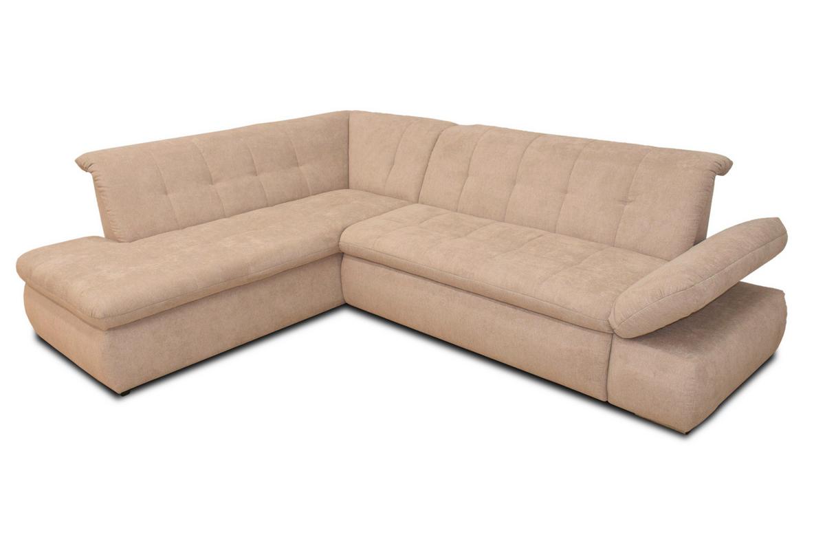 Ecksofa Mit Schlaffunktion Moric Beige Mikrofaser - Chromfarben/Beige, KONVENTIONELL, Textil (216/273cm) - MID.YOU
