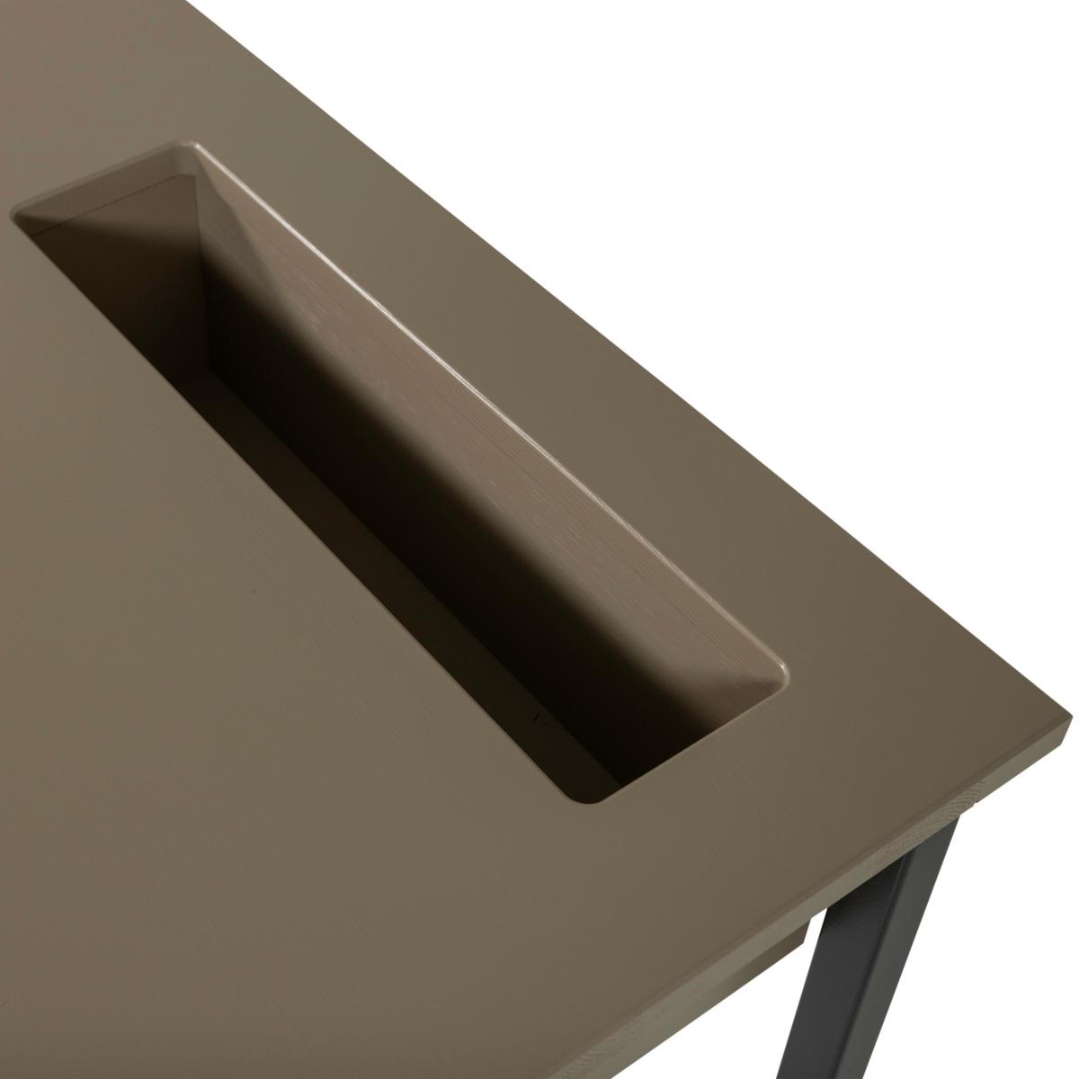Schreibtisch New Julius Schlammfarben L: 126cm - Schlammfarben/Schwarz, MODERN, Holz/Metall (126/53/75cm) - Livetastic