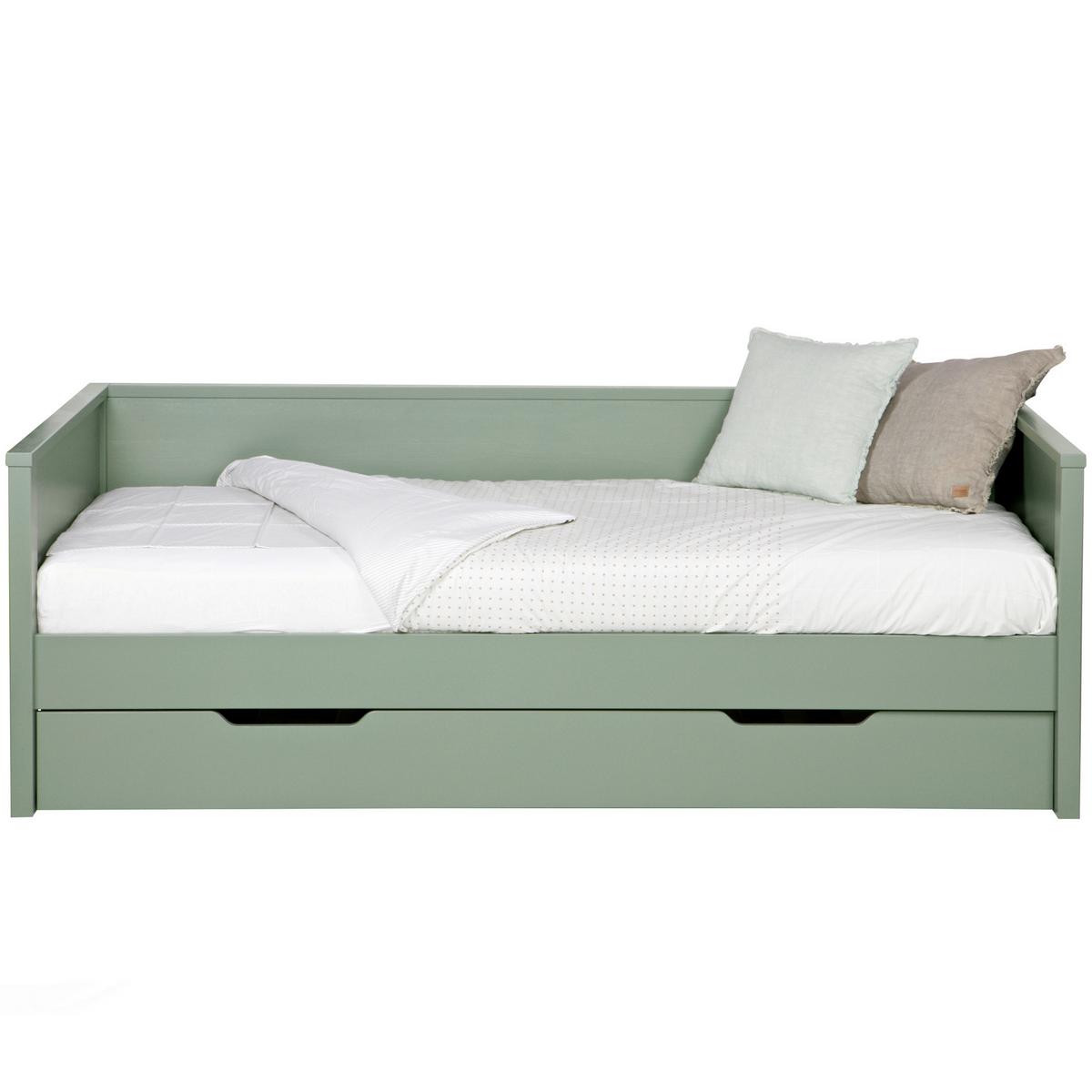BETTSCHUBKASTEN Nikki Jadegrün B: 198cm - Jadegrün, Basics, Holz (198/20/94cm) - MID.YOU