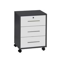 ROLLCONTAINER OFFICE EDITION - Anthrazit/Weiß, LIFESTYLE, Holzwerkstoff (44/58/40cm) - MID.YOU