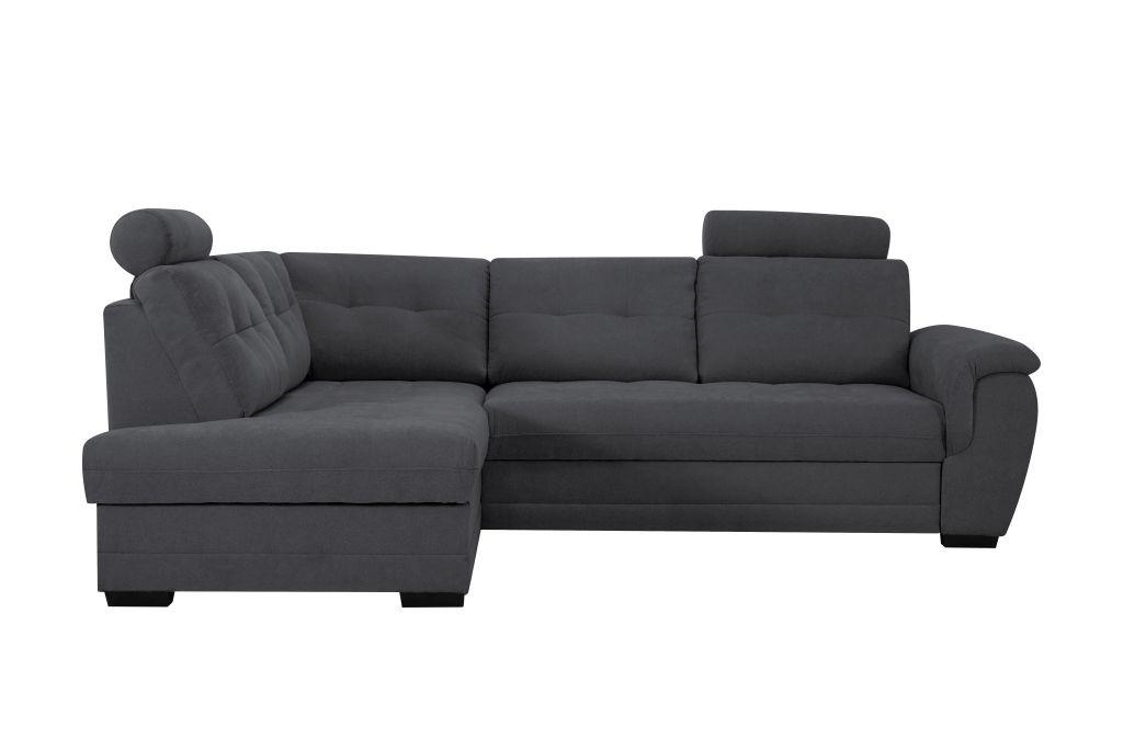 Rohová sedačka FALCO, levá, antracit.žinylka,2x op.hlavy - černá/antracitová, Konvenční, dřevo/kompozitní dřevo (183/251cm) - Ondega