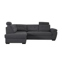 Rohová sedačka FALCO, ľavá, antracit.ženilka,2x op.hlavy - čierna/antracitová, Konventionell, drevo/kompozitné drevo (183/251cm) - Ondega