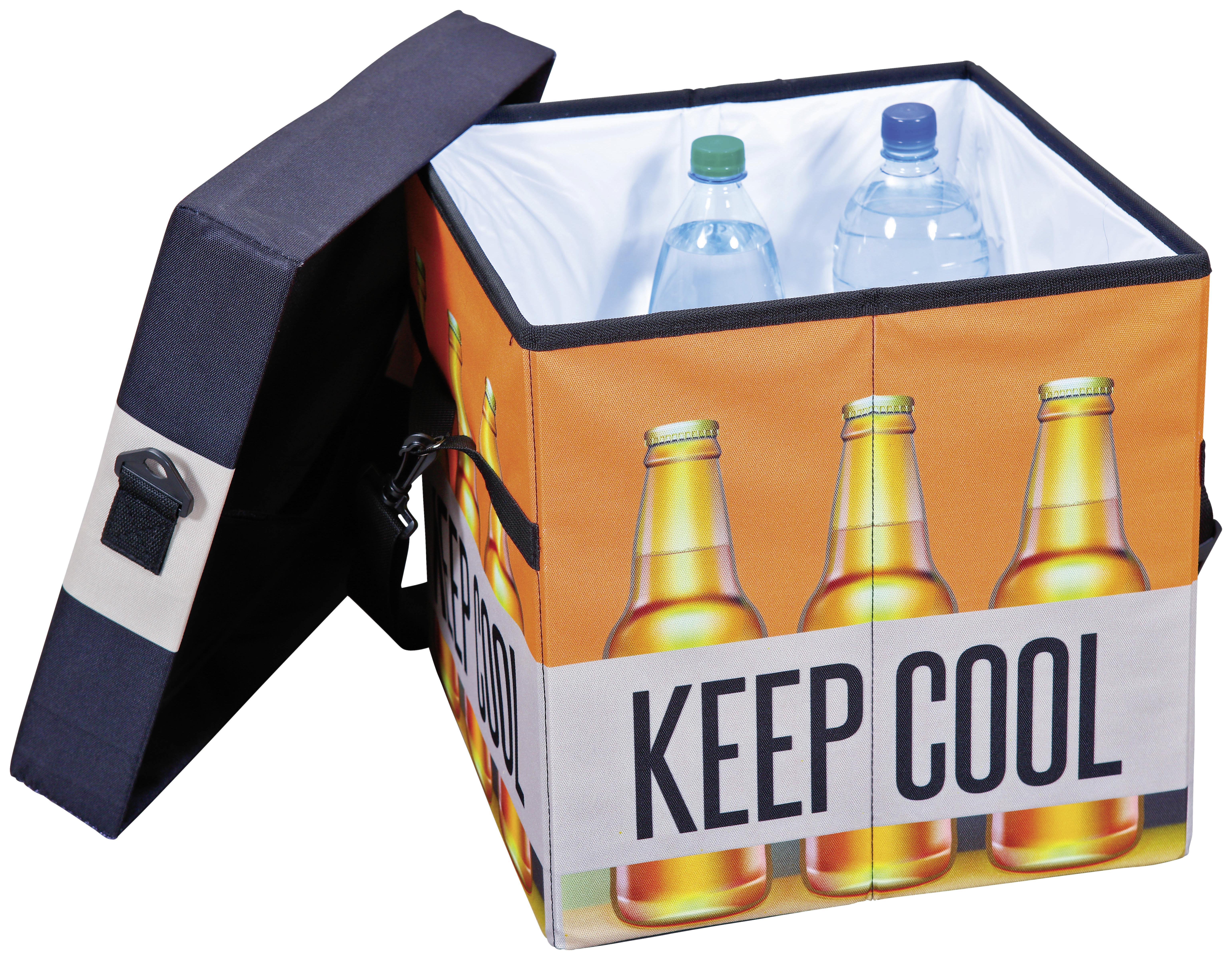 Skládací Box Bier - oranžová/bílá, Basics, textil (37/36/37cm) - MID.YOU