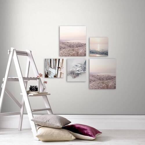 Leinwandbild Multicolor 5-Teilig - Multicolor, Basics, Wellpappe/Textil (60/80/3cm)