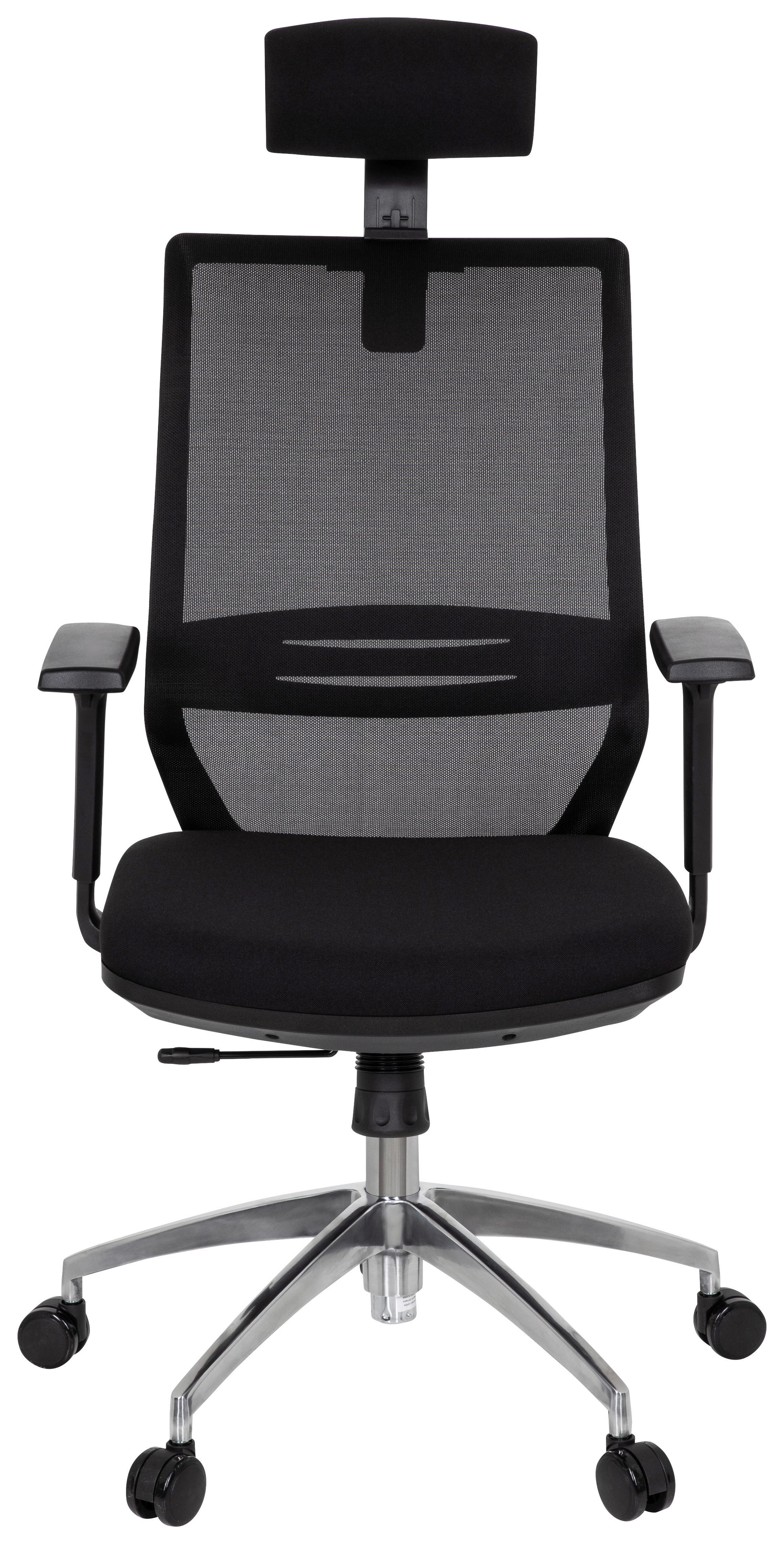 Drehstuhl Profondo Pro Armstützen Schwarz Bis 120kg - Chromfarben/Schwarz, MODERN, Kunststoff/Textil (61/138/60cm) - MID.YOU