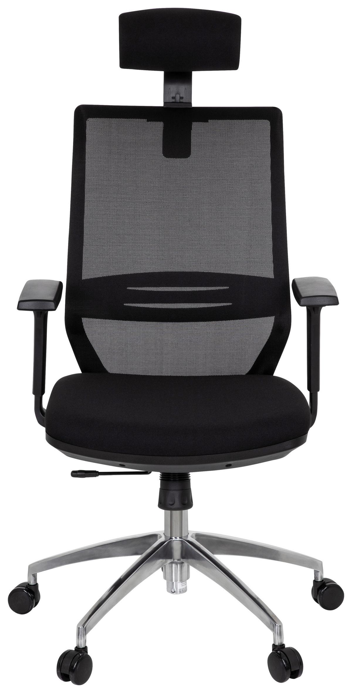 Drehstuhl Profondo Pro Armstützen Schwarz Bis 120kg - Chromfarben/Schwarz, MODERN, Kunststoff/Textil (61/138/60cm) - MID.YOU