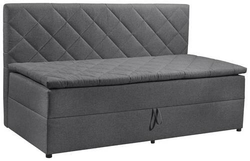 Boxspringbett mit Topper 90x200 Luca - Schwarz/Graphitfarben, KONVENTIONELL, Textil (90/200cm) - Carryhome