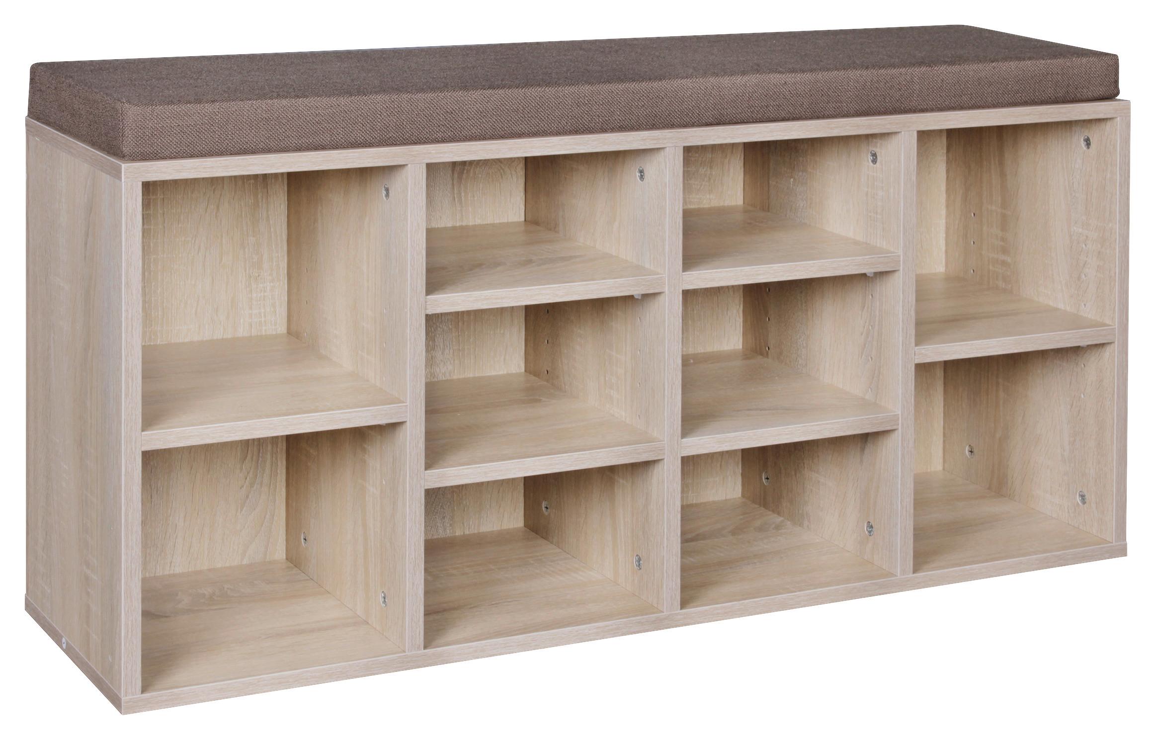 Schuhbank Laura BxHxT: 103,5x53x30 cm Eiche Dekor - Sonoma Eiche, KONVENTIONELL, Holzwerkstoff (103,5/53/30cm) - MID.YOU