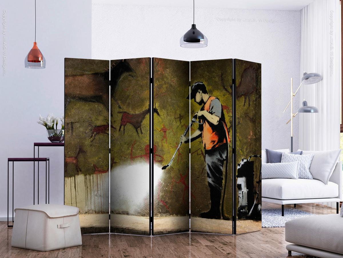 Paravent Multicolor B: 225 cm - Multicolor, Basics, Holz/Textil (225/172/3cm) - artgeist