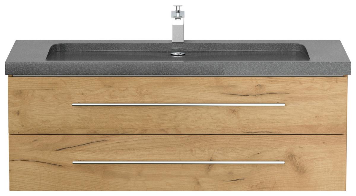 WASCHTISCHKOMBI Yamo, Eichefarben B: 100cm - Eichefarben, Basics, Holzwerkstoff/Stein (130cm) - MID.YOU