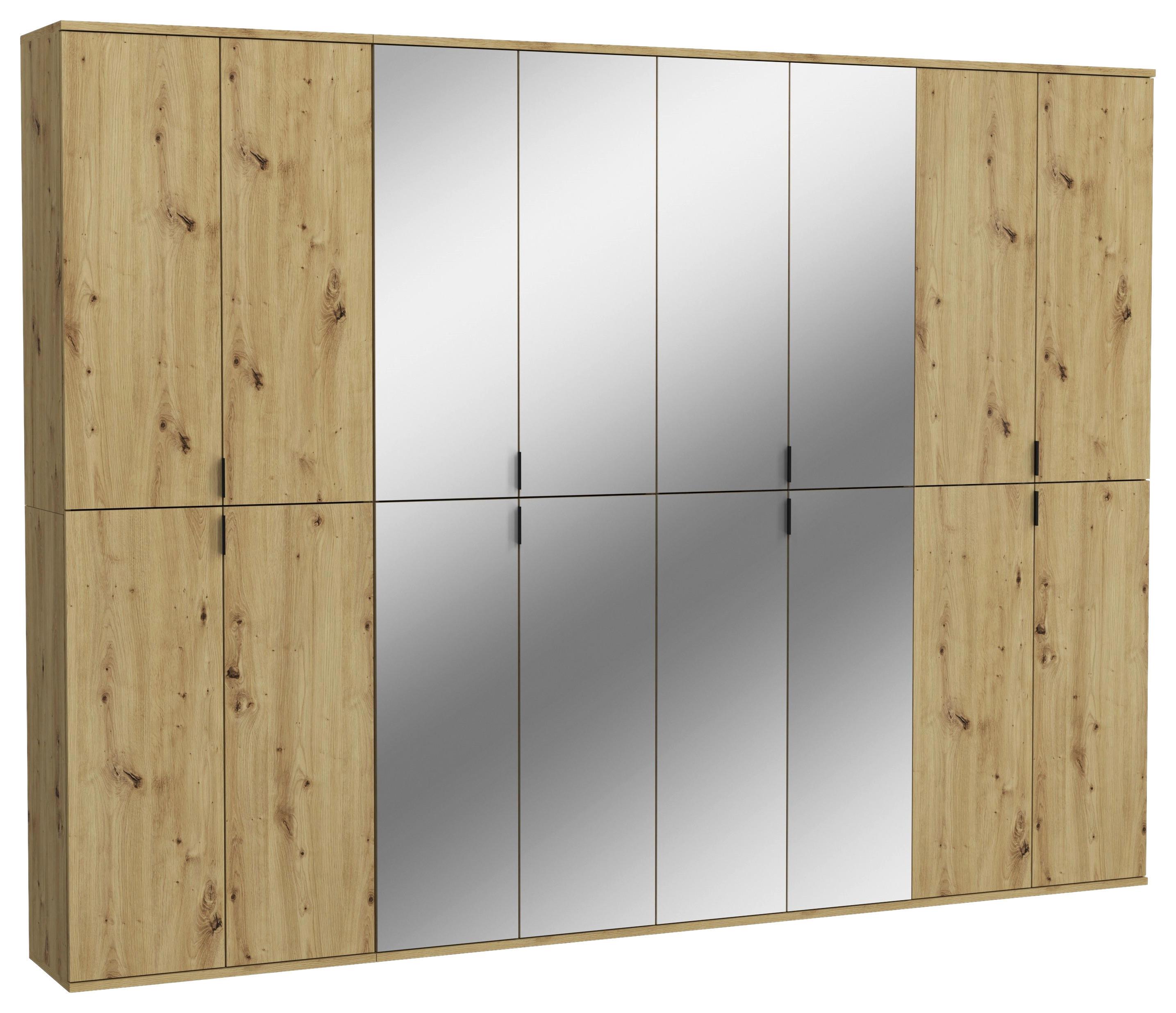 Garderobenschrank Projekt X Eiche Artisan B: 244 Cm - KONVENTIONELL, Glas/Holzwerkstoff (244/193/34cm) - MID.YOU