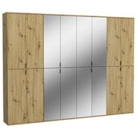 Garderobenschrank Projekt X Eiche Artisan B: 244 Cm - KONVENTIONELL, Glas/Holzwerkstoff (244/193/34cm) - MID.YOU