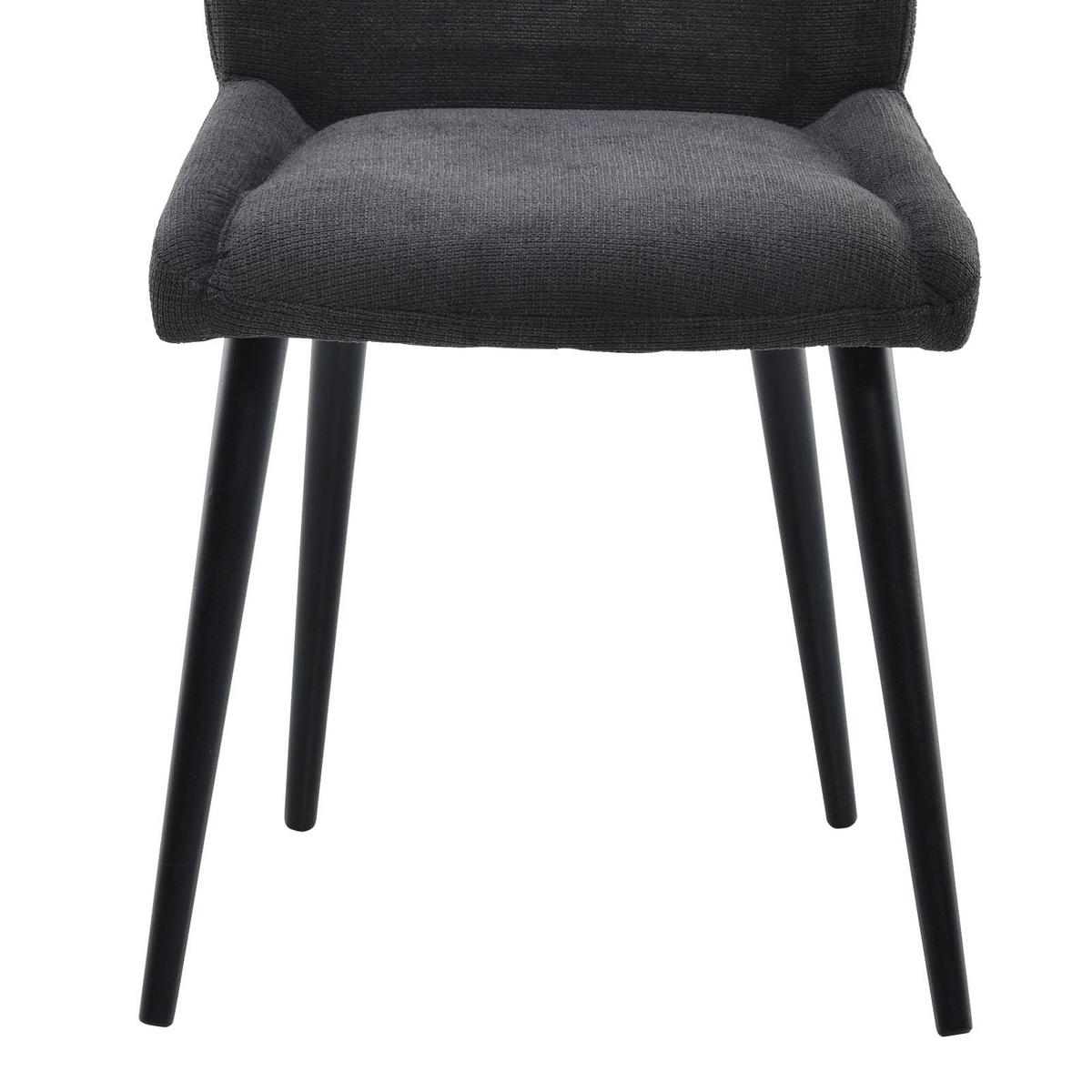 Esszimmerstuhl Amna Anthrazit Gepolstert - Anthrazit, KONVENTIONELL, Holz/Textil (51/86,5/64cm)