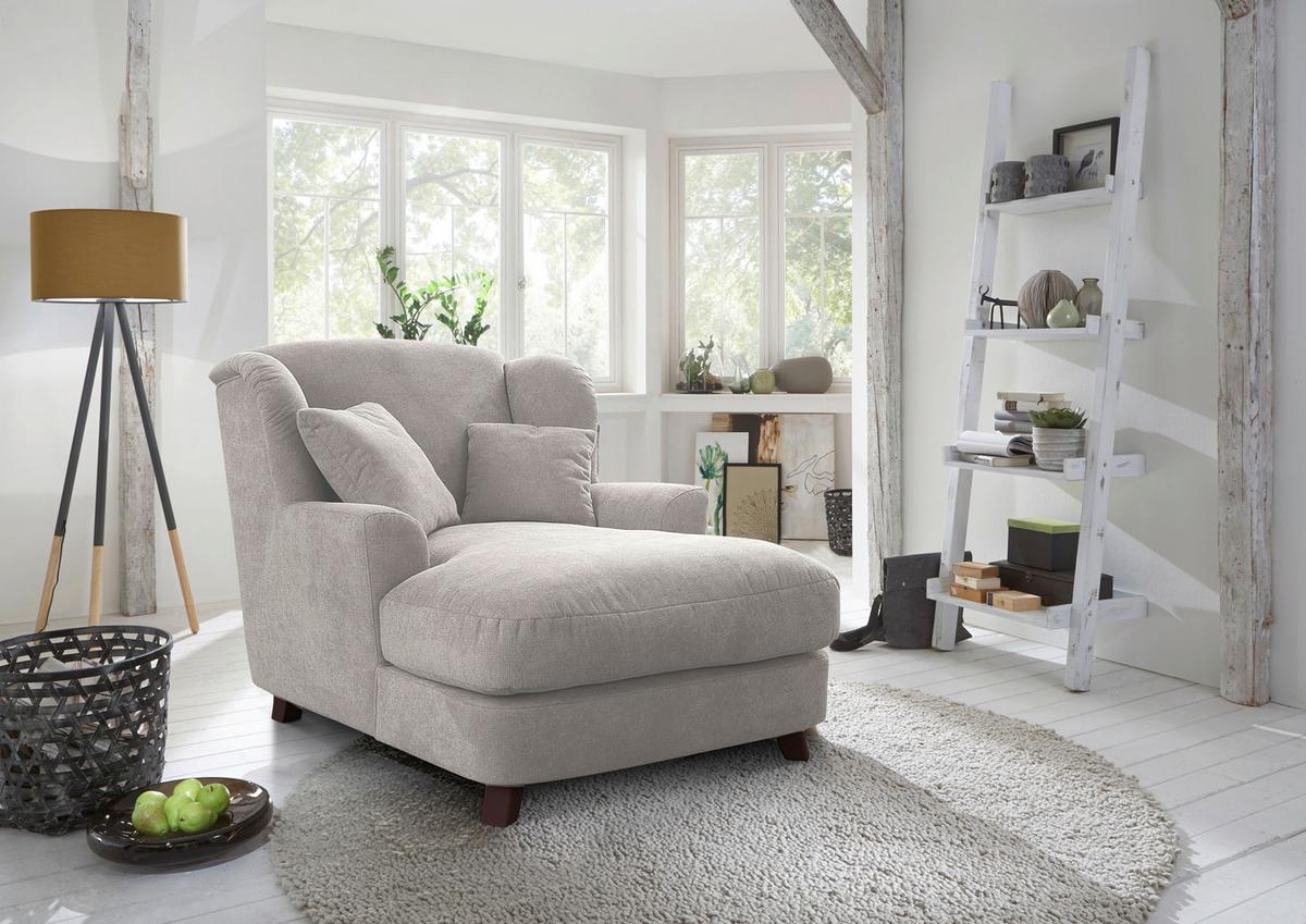 XXXL-Sessel Asado creme teilmassiv, B: 109 cm - Dunkelbraun/Creme, MODERN, Holzwerkstoff/Textil (109/104/145cm) - Sit & More