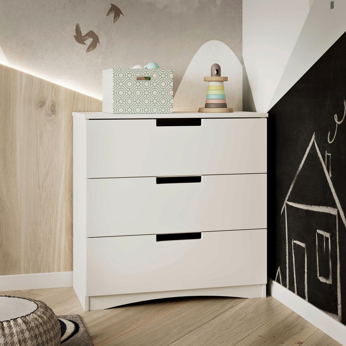 KOMMODE Classic Weiß B: 80cm - Weiß, MODERN, Holzwerkstoff (80/81/41cm) - MID.YOU