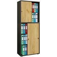 Aktenschrank Lona Anthrazit/Eiche Dekor B: 70 cm - Honigeiche/Anthrazit, Design, Holzwerkstoff (70/183/37cm) - MID.YOU