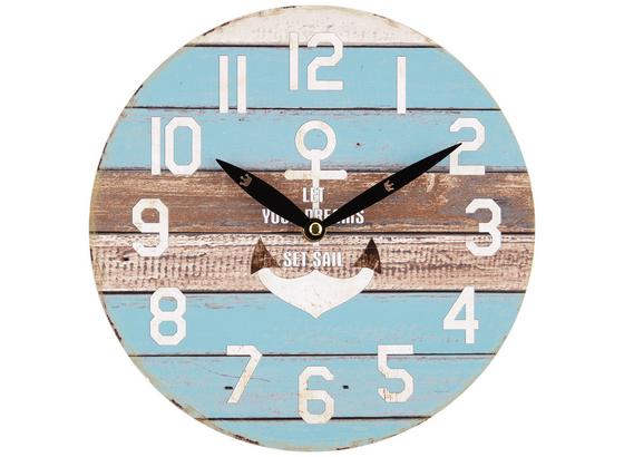 Hodiny Nástěnné Jonas - bílá/modrá, kompozitní dřevo (25cm) - Mömax modern living Hodiny Nástěnné Jonas - bílá/modrá, kompozitní dřevo (25cm) - Mömax modern living