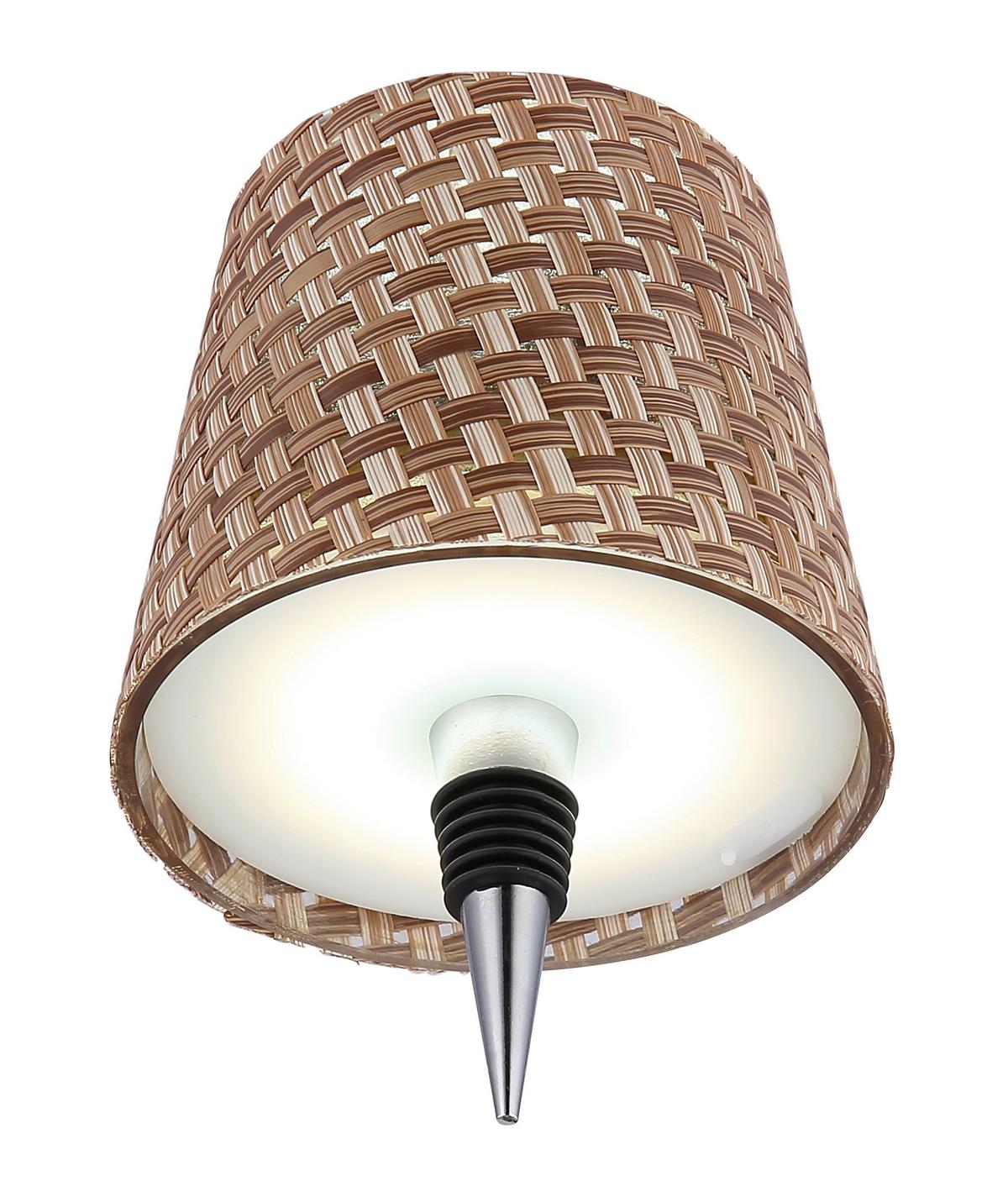 Akku-Tischleuchte 58438bas Rids für Flaschenhals - Opal/Naturfarben, Natur, Holz/Kunststoff (11/33cm) - Globo