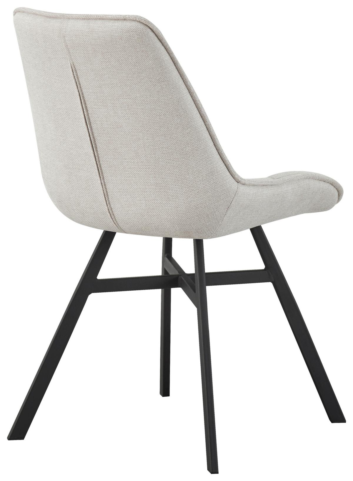Stolička LUNA béžová - čierna/béžová, Modern, kov/drevo (53/87/61cm) - Mömax