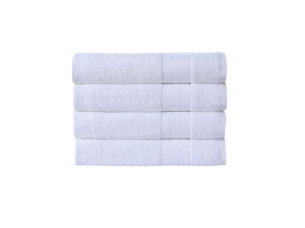 Baumwolle Weiß 4-teilig, 50x100cm - Weiß, KONVENTIONELL, Textil (50/100cm) - MID.YOU