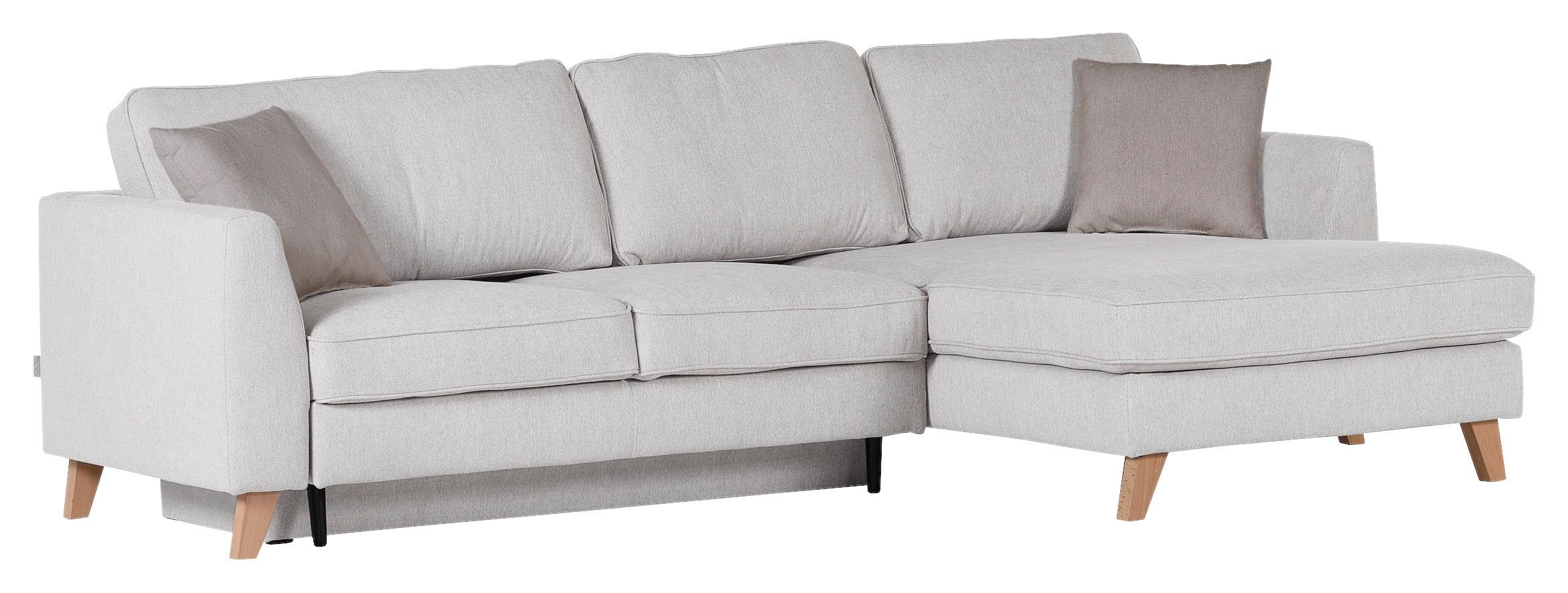 ECKSOFA RIMINI - Beige/Buchefarben, Design, Textil (271/165cm) - MID.YOU
