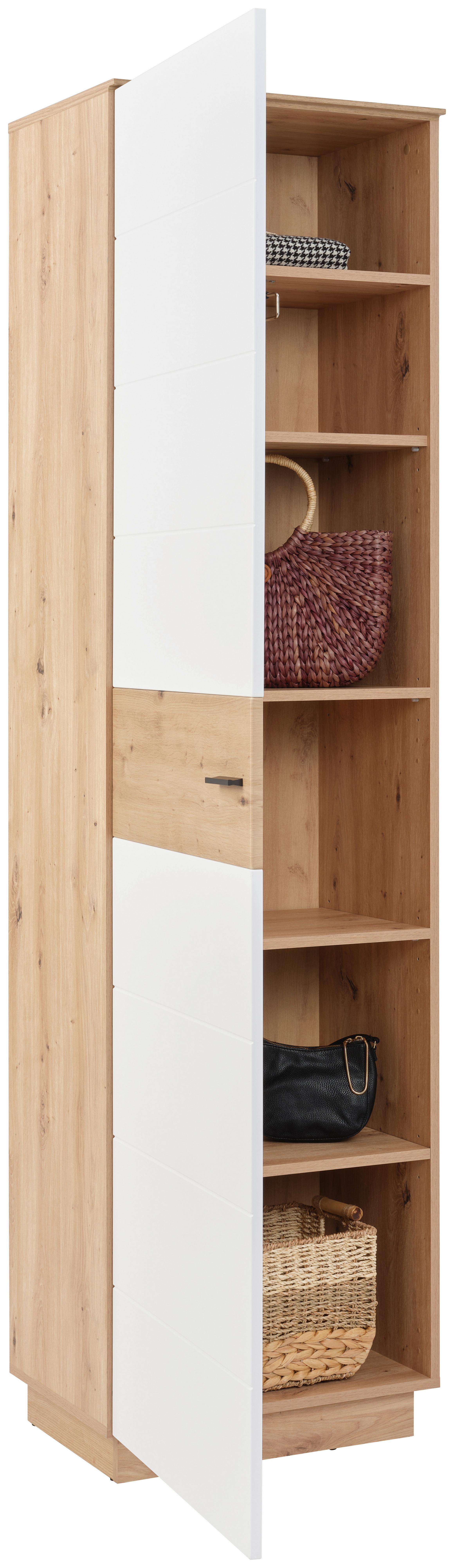 Garderobenschrank Tonale 56 cm Artisan Eiche Dekor/Alpinweiss - Weiß/Eiche Artisan, KONVENTIONELL, Holzwerkstoff (56/207,4/40cm)