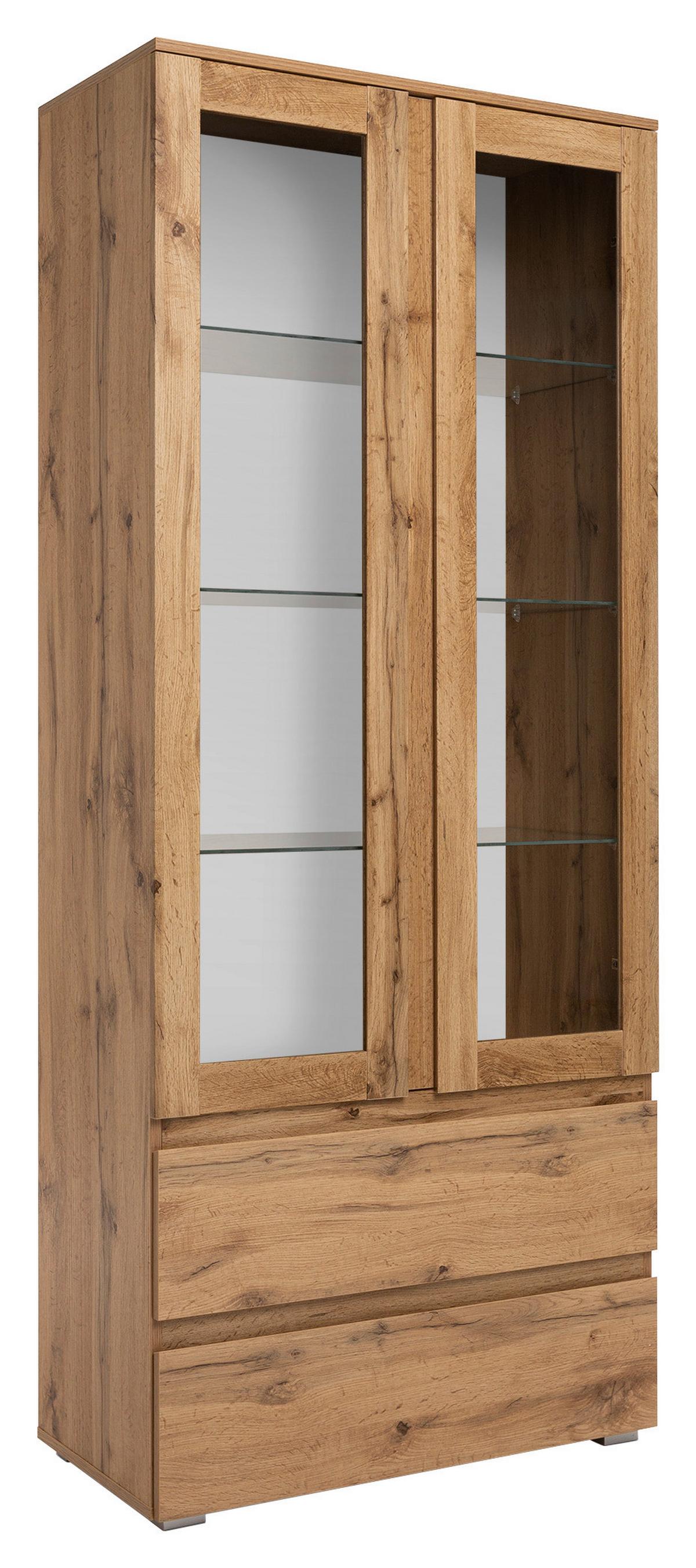 Vitrine Image 50 Eichefarben - Eichefarben/Silberfarben, KONVENTIONELL, Glas/Holzwerkstoff (80/191/40cm) - MID.YOU