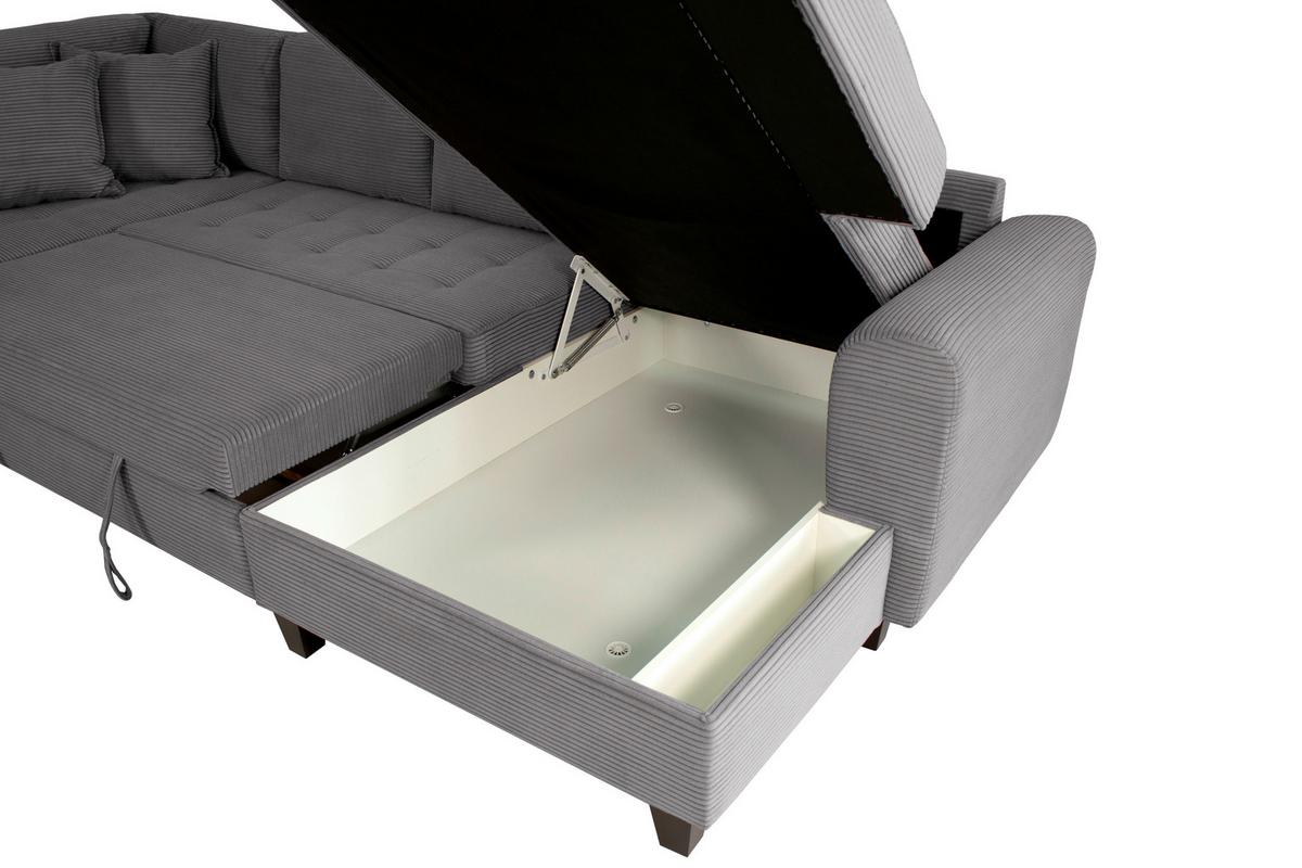 Wohnlandschaft Moritz Grau U-Form: 178x324x155 Cm - Grau, Trend, Textil (178/324/155cm)