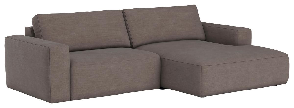 Ecksofa Lasso Taupe S: 283x175 cm - Taupe/Schwarz, MODERN, Textil (283/175cm) - MID.YOU