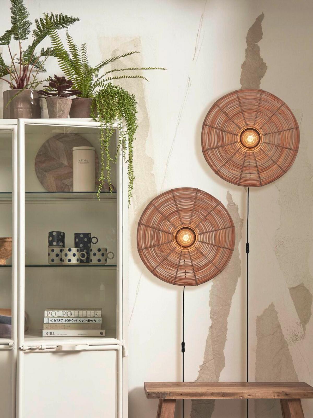 Wandleuchte Tanami/W/5514/N - Naturfarben, Trend, Naturmaterialien (14/55/55cm) - Good & Mojo
