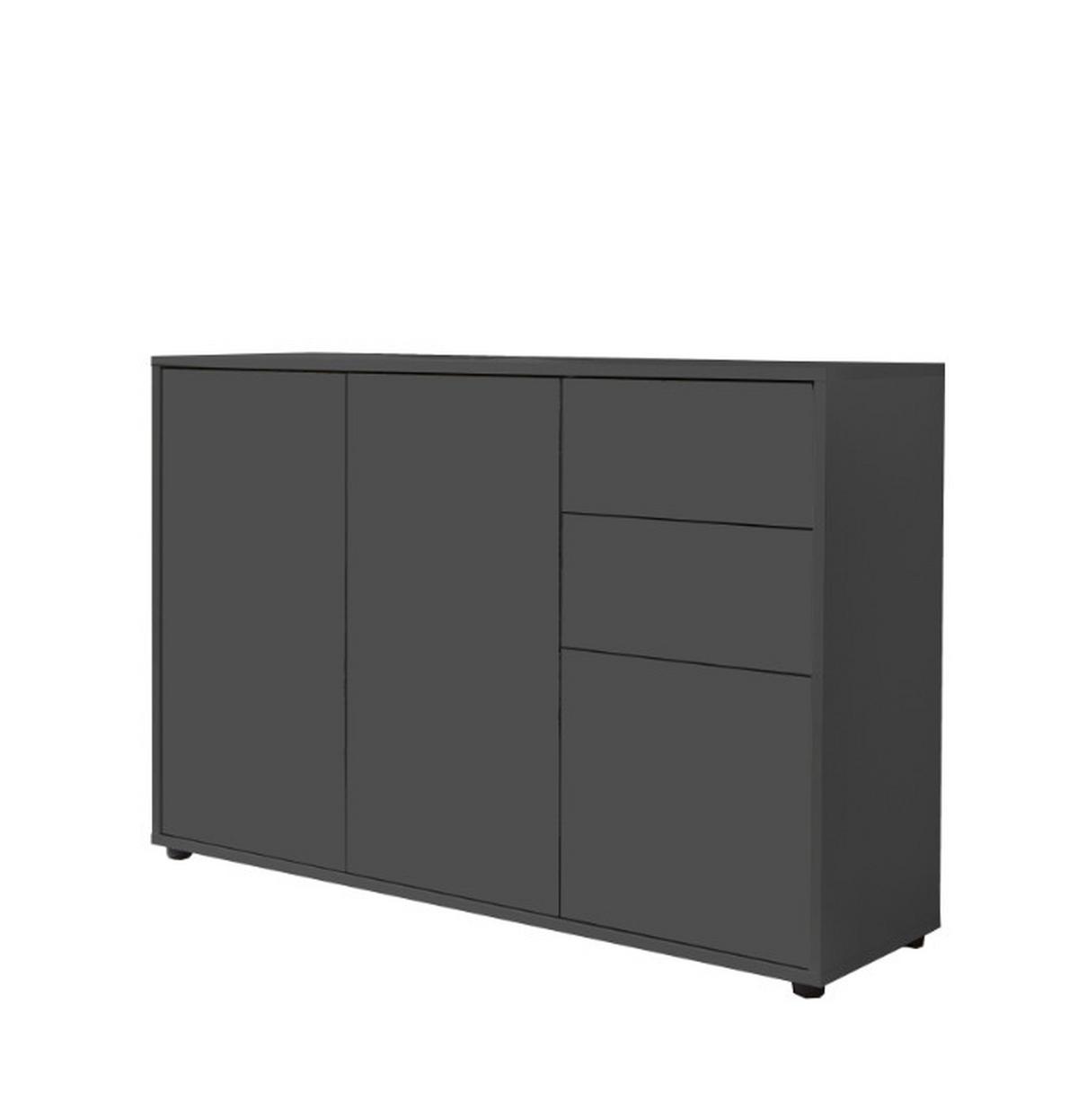 Sideboard Mailand Anthrazit B: 263,5cm - Anthrazit/Schwarz, MODERN, Holzwerkstoff (263,5/73/33cm) - MID.YOU