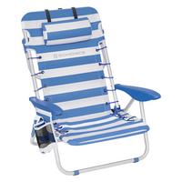 Strandsessel Blau Weiß Klappbar, B: 68 cm - Blau/Weiß, Basics, Textil/Metall (63/75/68cm) - Modante