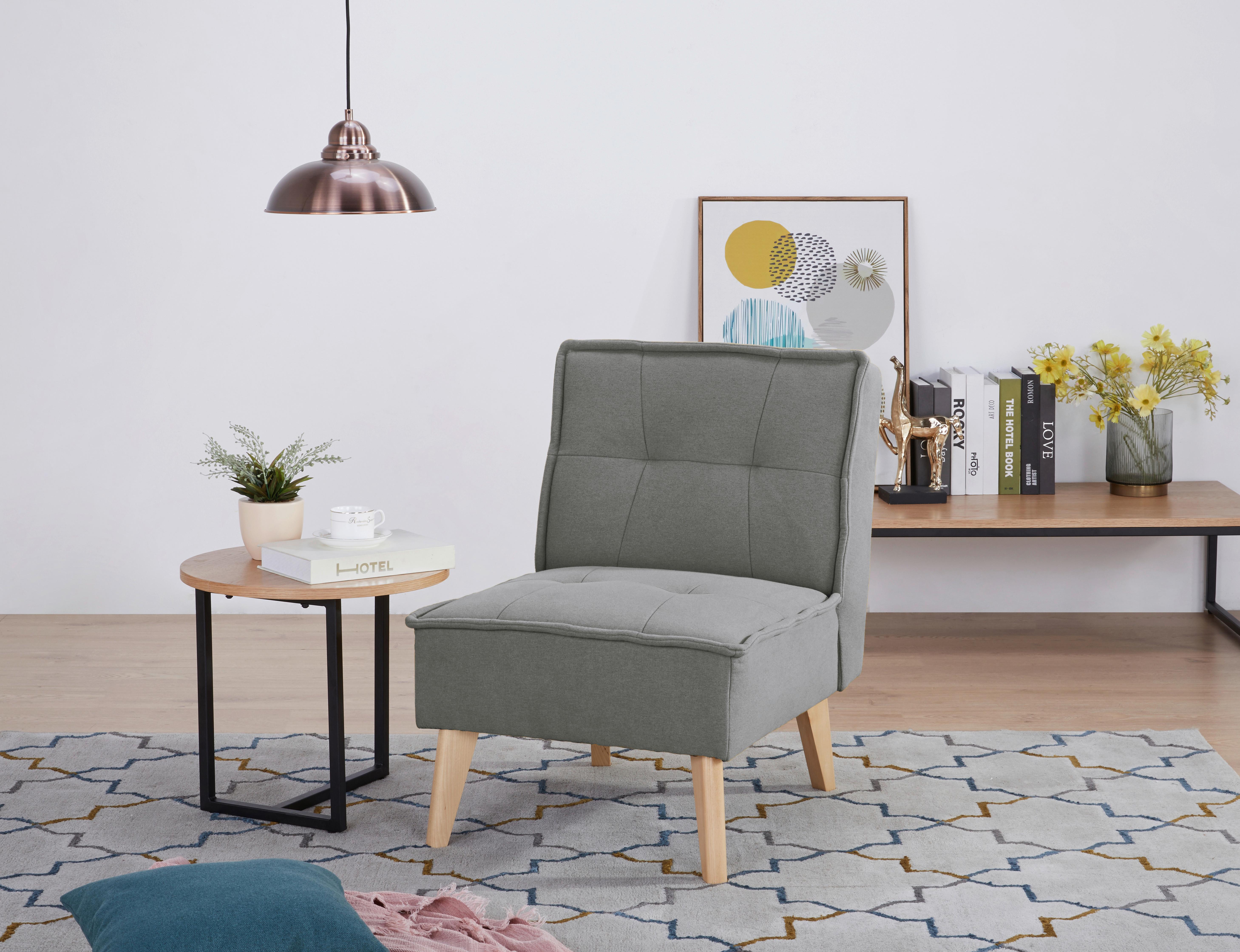 Sessel Elba Grau B: 60 Cm - Naturfarben/Grau, Basics, Holz/Textil (60/78/75cm) - MID.YOU