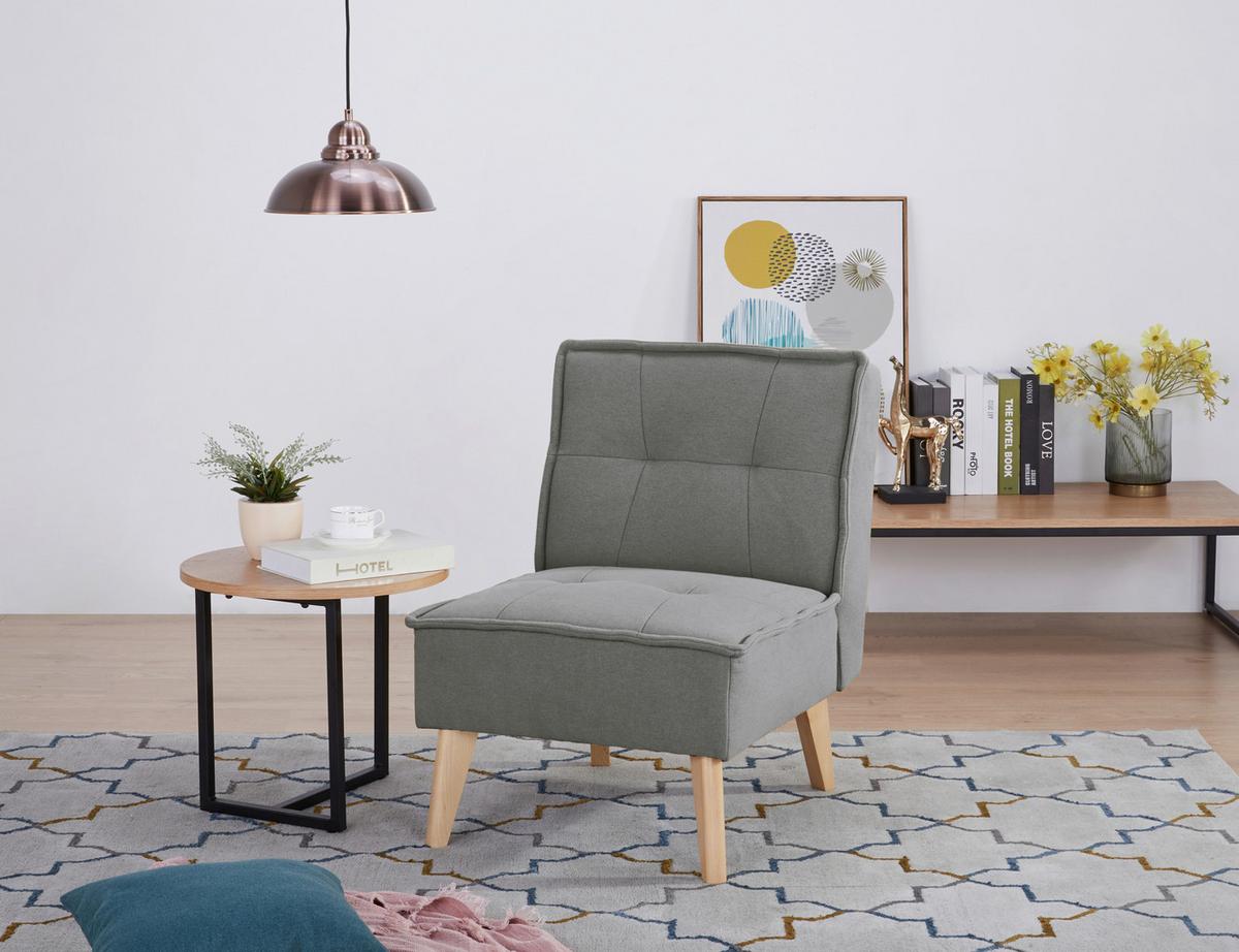 Sessel Elba Grau B: 60 Cm - Naturfarben/Grau, Basics, Holz/Textil (60/78/75cm) - MID.YOU